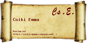 Csiki Emma névjegykártya